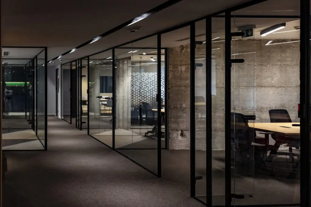 glass entrance enclosures glass interior partitions San Francisco Silicon Valley